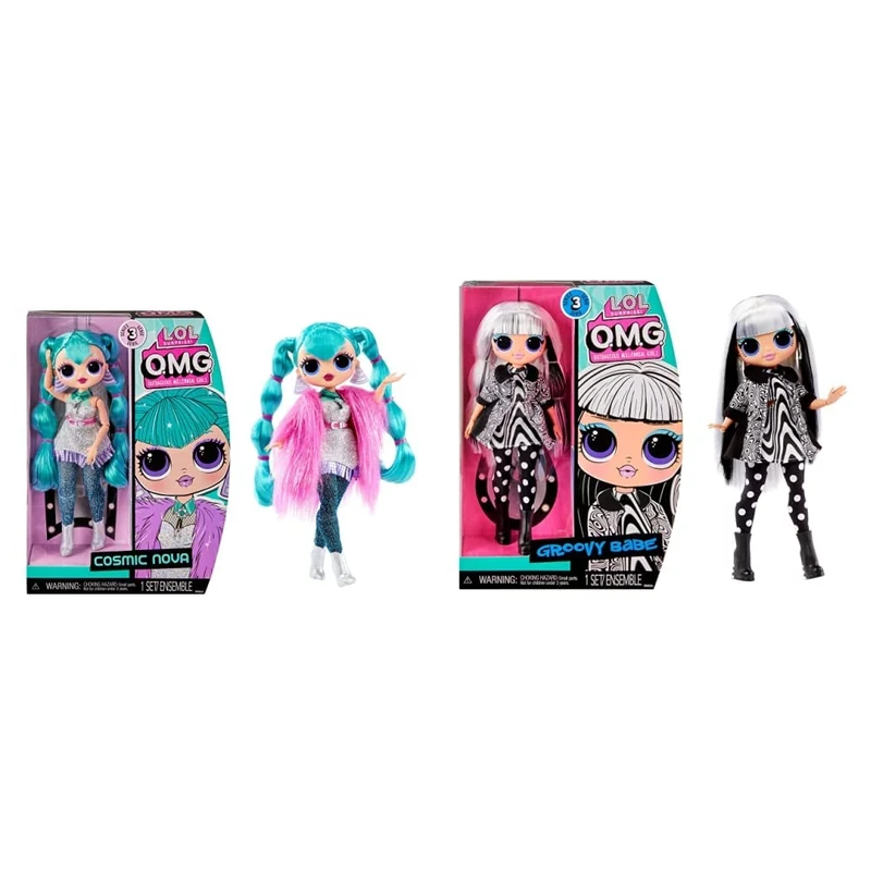 LOL Surprise OMG Fashion Doll - COSMIC NOVA - Includes Fashion Doll, Multiple Surprises, and Fabulous Accessories - Great Gift for Kids Ages 4+ & LOL Surprise OMG Fashion Doll - GROOVY BABE