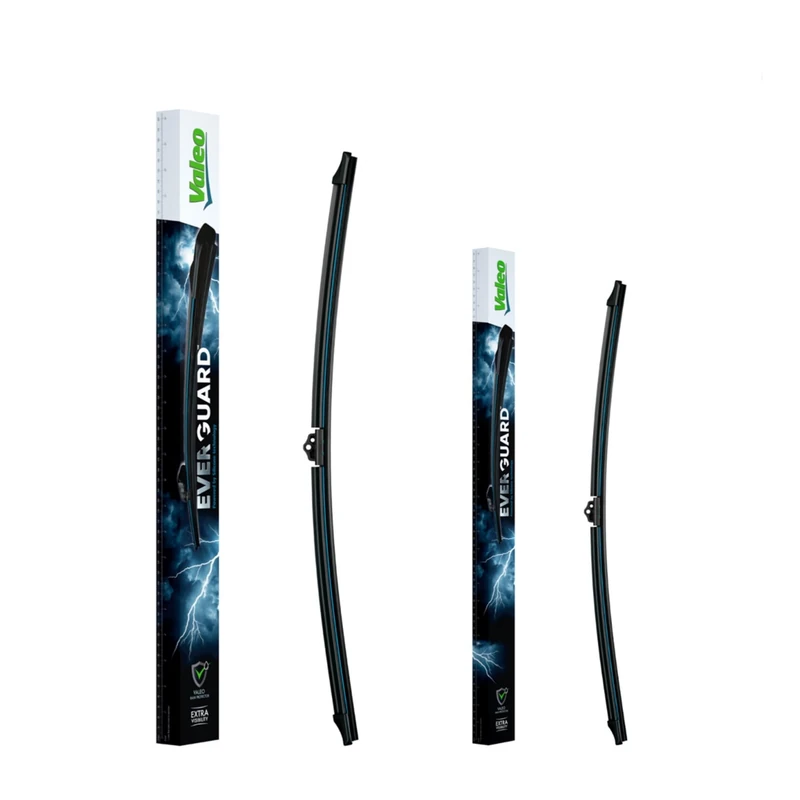 VALEO EVERGUARD - Premium - A kit of Silicone Flat Wiper Blades VSF65+VSF45, Lengths: 26 Inches+18 Inches - Front (Pack of 2)