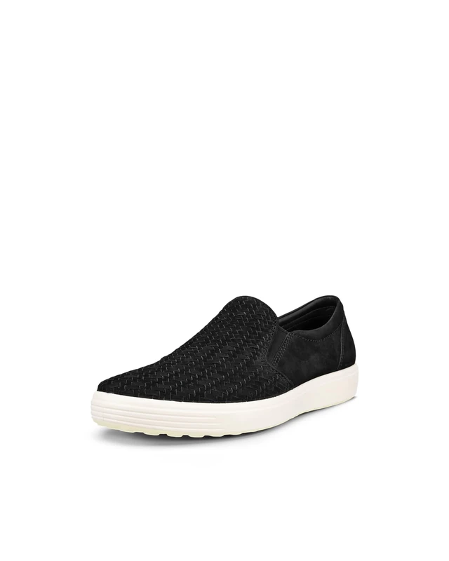 ECCO Men's Soft 7 Woven Slip on 2.0 Sneaker, Black Nubuck, 6/6.5 UK
