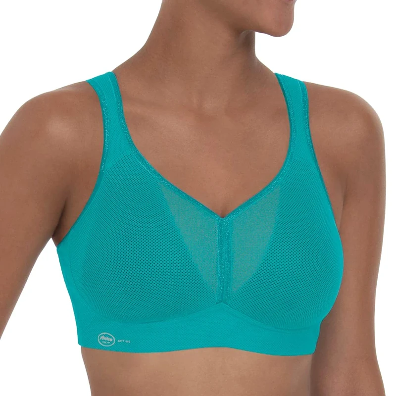 Anita Women's Air Control Delta Pad Sports Bra, Semi-Sheer, Peacock, 38F