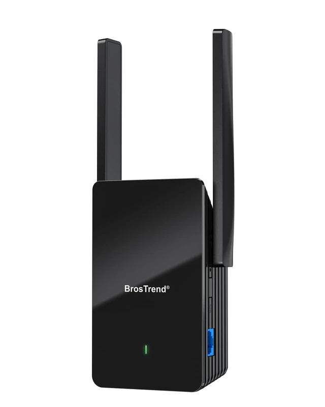 BrosTrend WiFi 6 AX1500 WiFi Extender Booster, WiFi Booster Range Extender with Gigabit Port, Dual Band 1201Mbps 5GHz & 300Mbps 2.4GHz Wireless Internet Booster, Works with Any WiFi Router, UK Plug