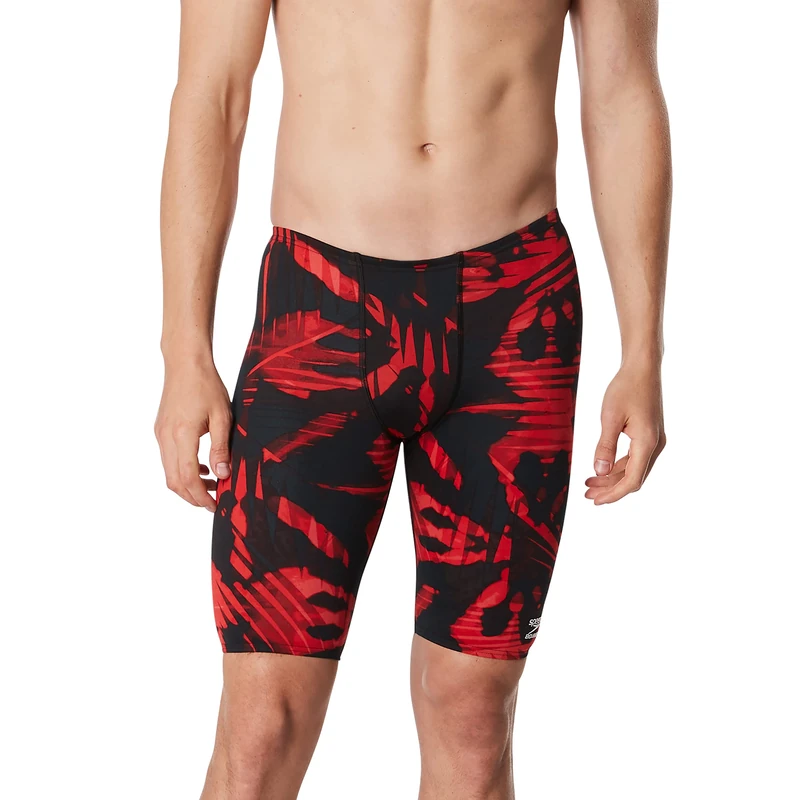 Speedo Mens Swimsuit Jammer Endurance+ Printed Team Colors, Reflected Red, 22