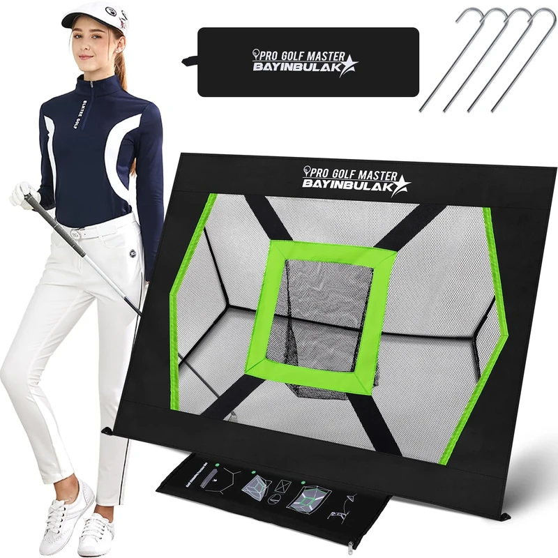 BAYINBULAK Golf Chipping Practice Net - Men Women Gift- Backyard Driving Practice Artifact- Convenient Storage Function- Golf Swing Training Aid, 1 Pack