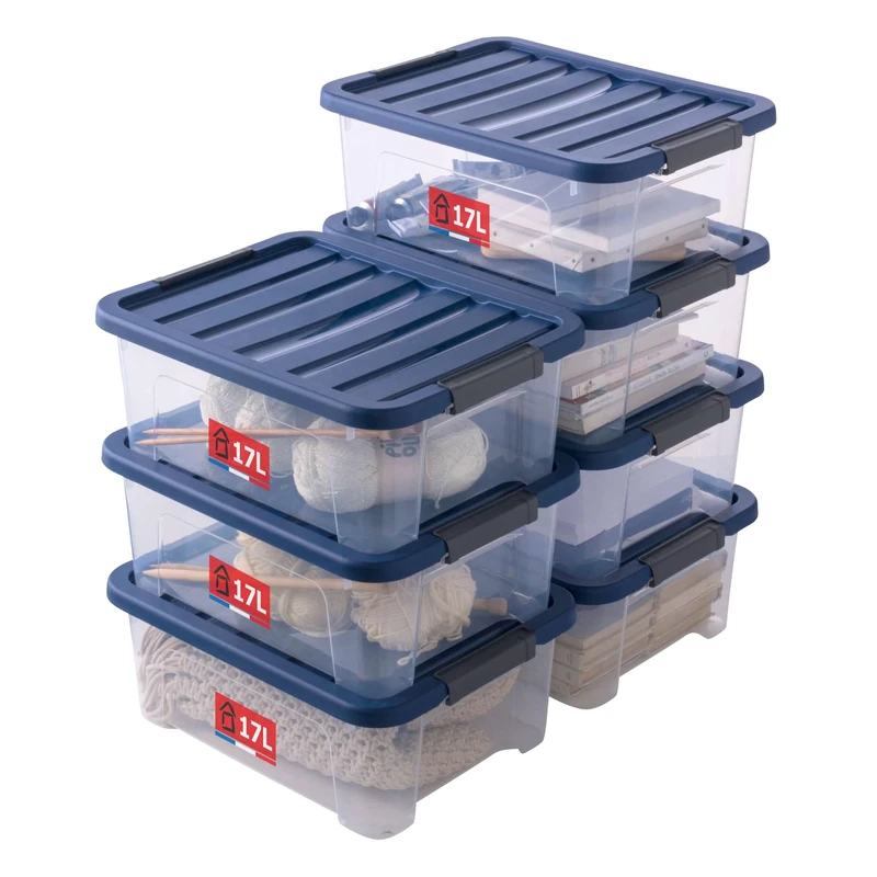 Sundis WAVE BOX 7 x 17L Storage Boxes with Lids and Locks