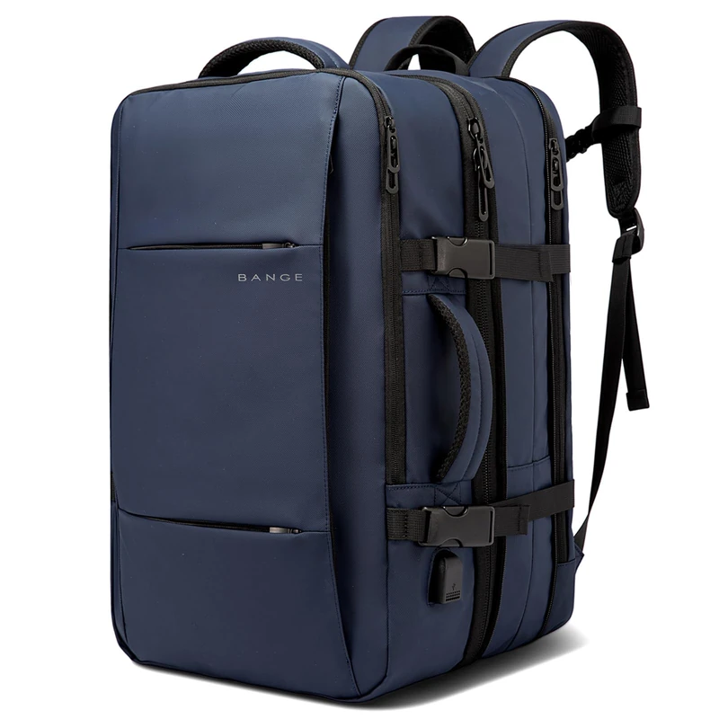 BANGE Travel Backpack,Flight Approved Carry On Backpack for Travel, Water Resistant Durable fit 17-inch Laptop,Large Business Weekender Luggage Backpack for Men women (1908L-blue)