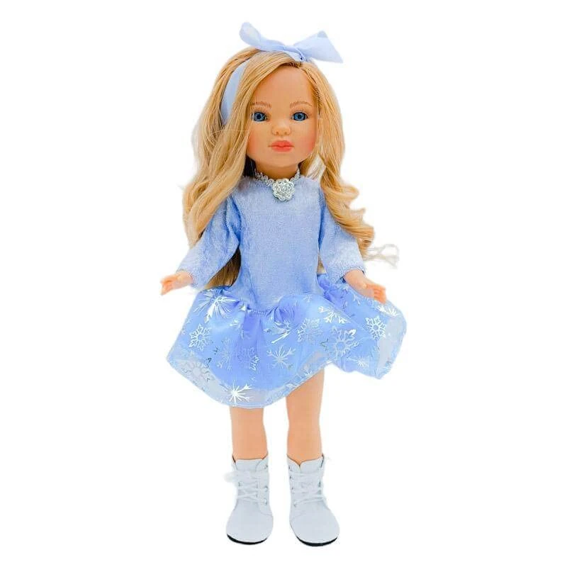 FOLK Simona Original Collection Doll 40 cm. 100% Vinyl with Blue Fantasy Dress Special Limited Edition. Made in Spain