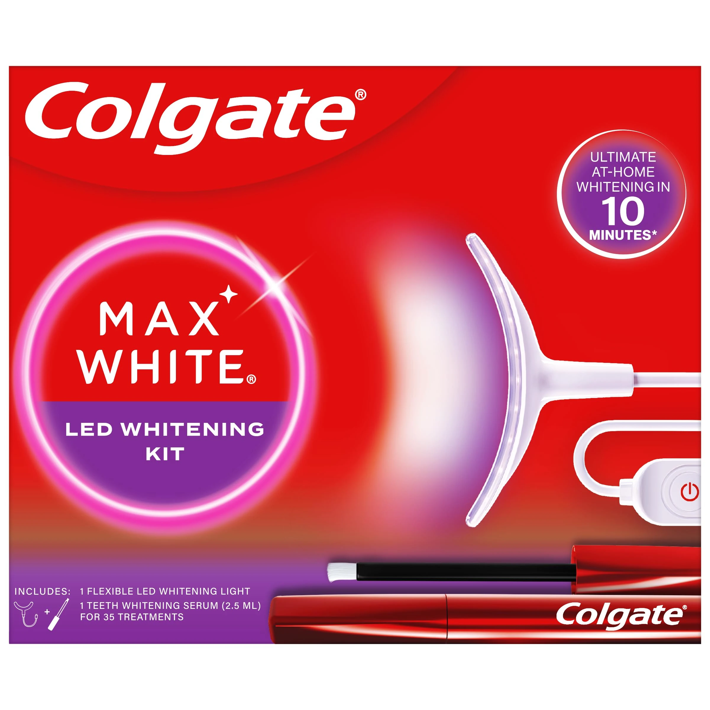 COLGATE Max White Ultimate at Home LED Teeth whitening kit | Enamel Safe | Reverses up to 20 Years of Stains** | Whitening Pen & Smartphone Powered LED Whitening Light | Developed by Dental Experts