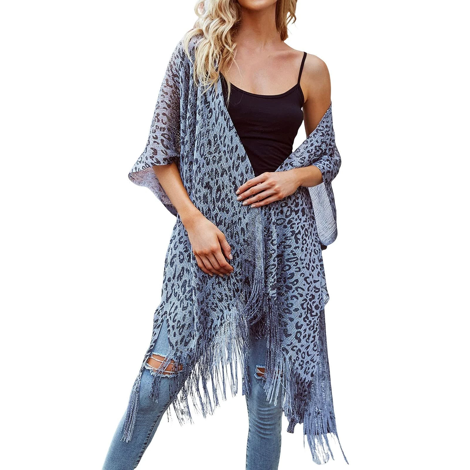 Cover ups for Women Beachwear Boho Bathing Suit Cover Ups Womens Floral Kimono Print Cardigan Sheer Swimsuit Coverup Loose Casual Beach Resort Wear for Women Hair Cut Cover up Grey