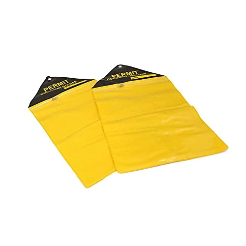 Permit To Work Form Holder, PACK OF 10, Holds A4 Sized Documents, Weatherproof With Reinforced Eyelet For Fixing, Zip Opening - Image 1