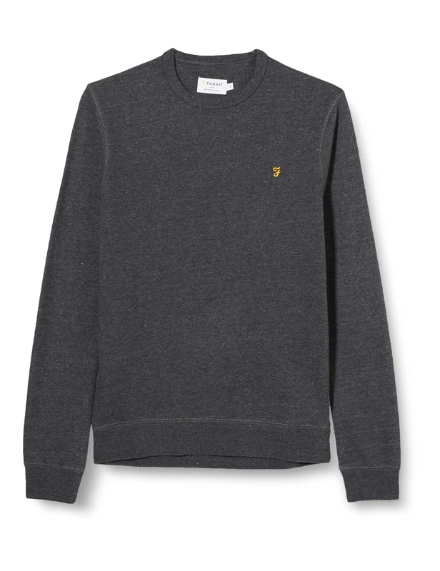 Farah - Men's Sweatshirt, Tim Organic Cotton, Crew Neck Sweatshirt, Farah Grey Marl, L - Image 1