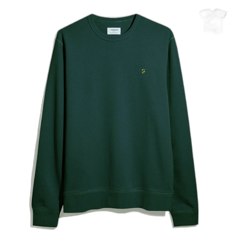 Farah Mens Crew Sweatshirt Petrol Blue XS