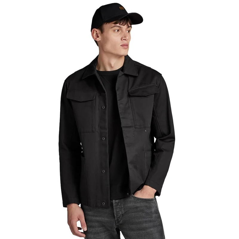 G-Star Men's Chore Overshirt, Black (dk blackD24804-C900-6484), L
