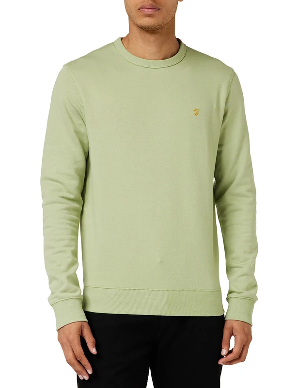 Farah - Men's Sweatshirt, Tim Organic Cotton, Crew Neck Sweatshirt, Sage Green, XXL
