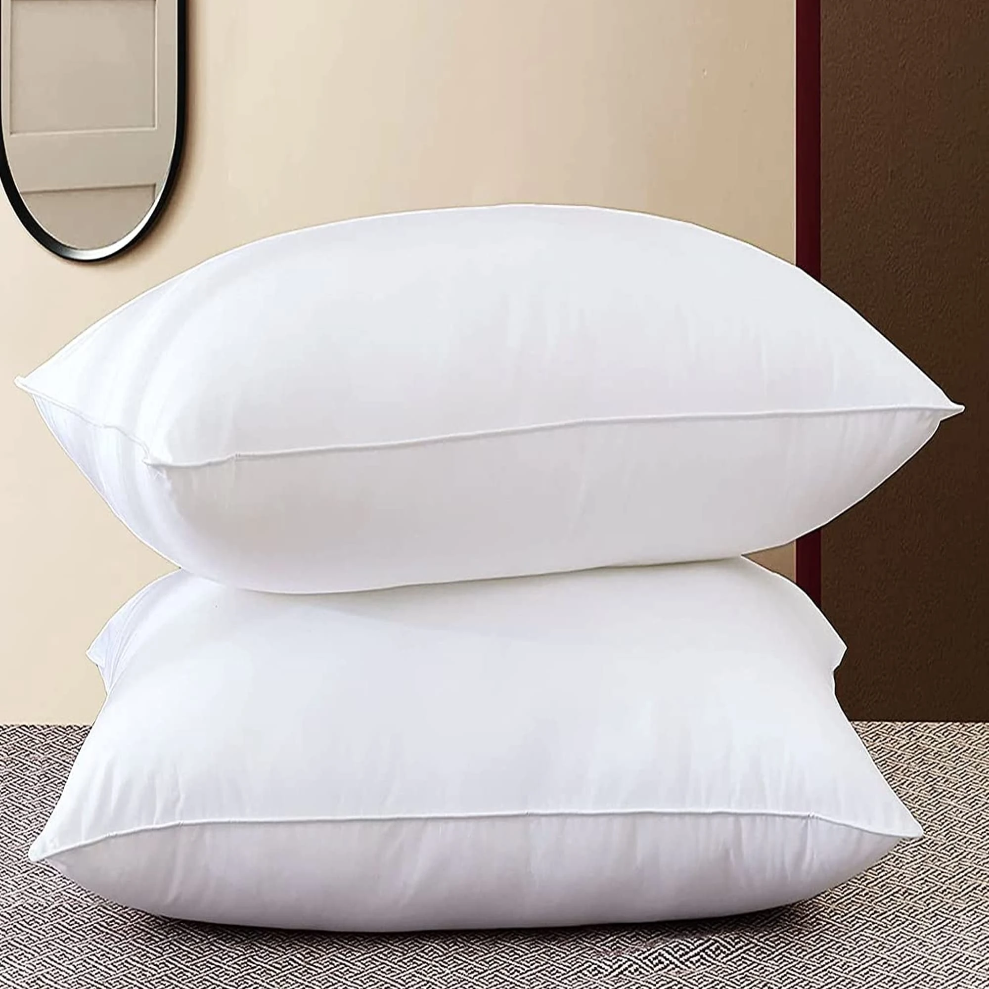 Adam Home Cushion Inserts 30cm x 45cm (12" x 18" inches) Quick Rebound Fluffy White Cushion Inner, Perfect Hollowfibre for Sofa Cushion Pads (Pack of 2)