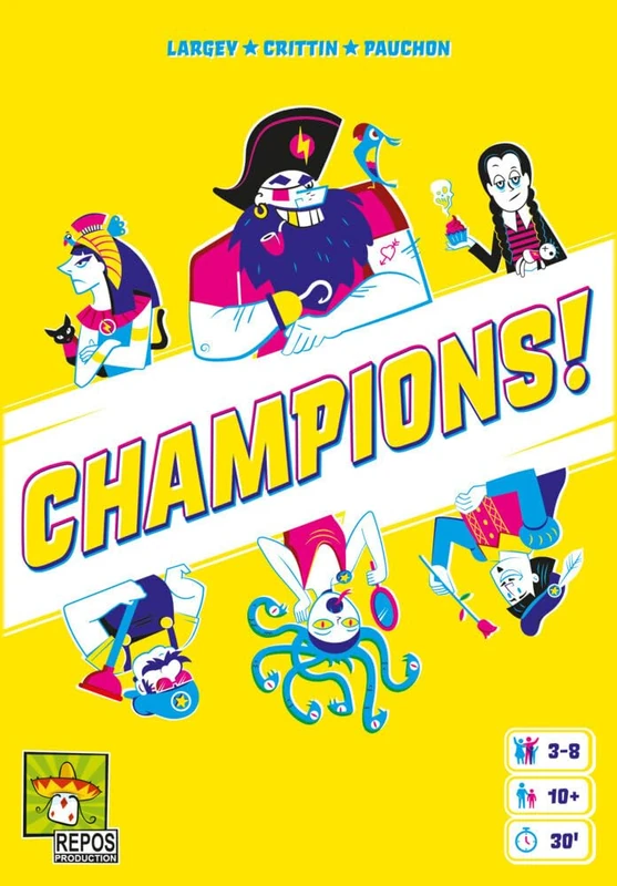 Repos Production Champions! Party Game Card Game 3-8 Players from 10+ Years 30 Minutes German