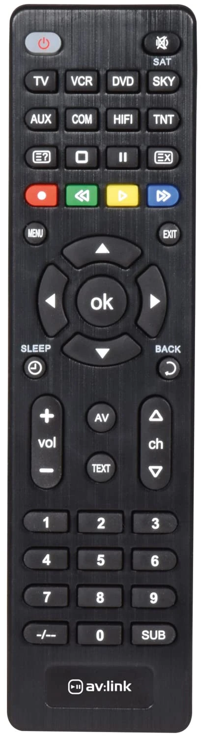 AV:Link | 8-in-1 Universal Remote Control | Suitable For Many Brands Of TV, DVD, SAT, HiFi