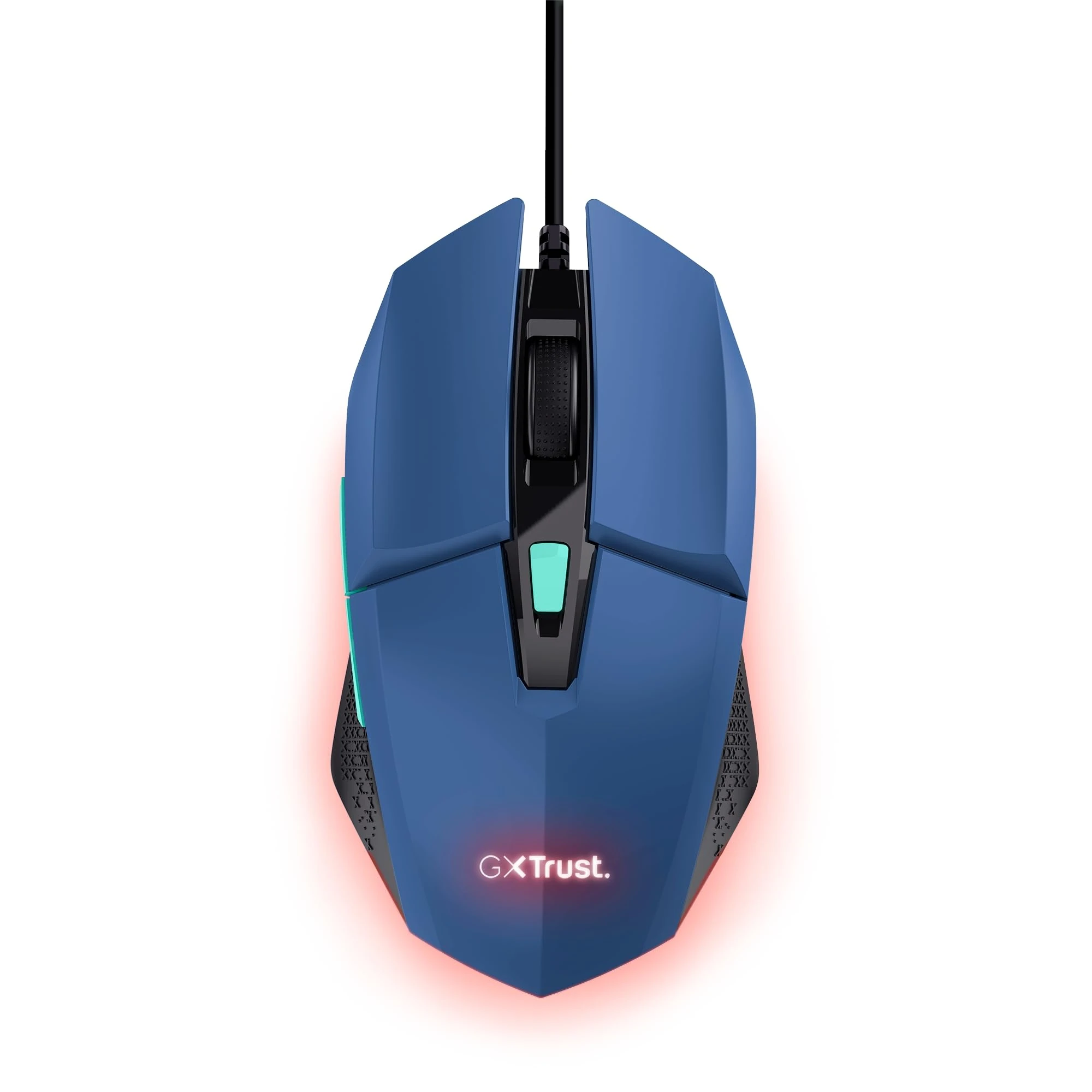 Trust Gaming GXT 109B Felox Gaming Mouse with 6 Programmable Buttons, Advanced Software, Multicolour LED Lighting, 200-6400 DPI, 1.5m USB Cable, RGB Computer Mouse for PC, Laptop, Windows - Blue