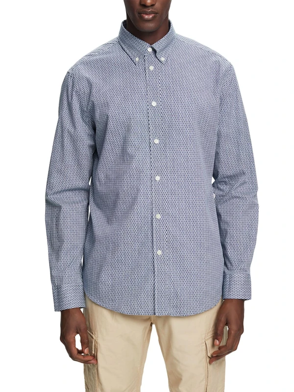 ESPRIT Men's Shirt, 420/Grey Blue, S