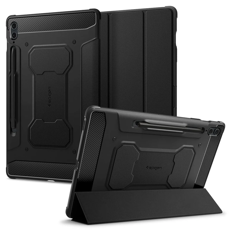 Spigen Rugged Armor Pro Case Compatible with Samsung Galaxy Tab S10+ Plus (2024), Samsung Galaxy Tab S9+ Plus (2023) - Black
