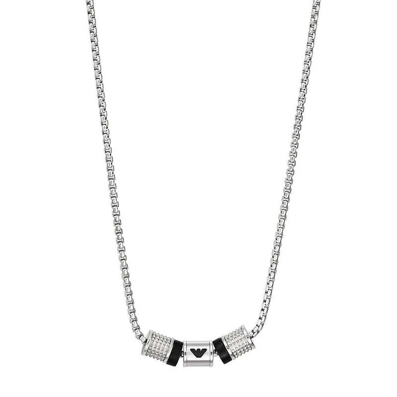 Emporio Armani Men's Stainless Steel with lobster clasp closure Pendant necklace