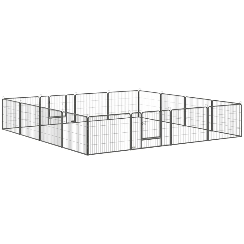 PawHut 16 Panels Heavy Duty Puppy Play Pen - 60cm Height