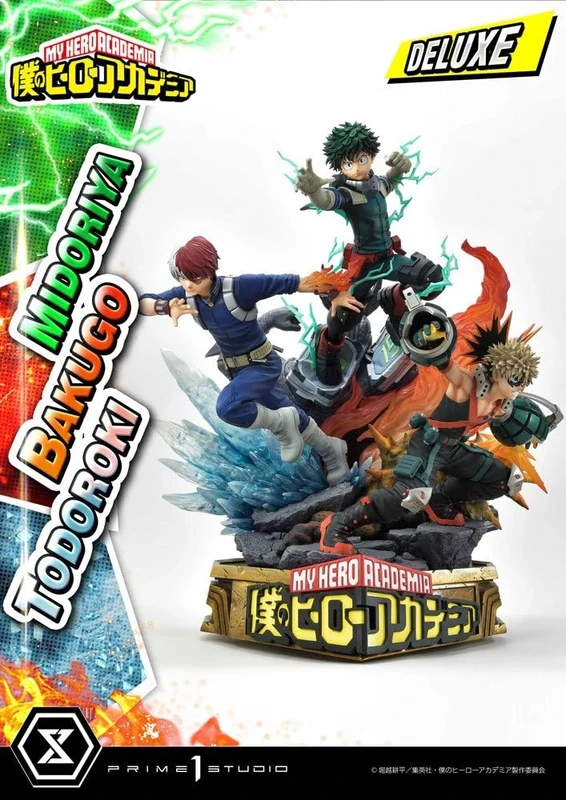 Prime 1 Studio My Hero Academia Statuette Midoriya, Bakugo & Todoroki Deluxe Bonus Version