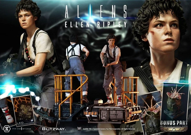 Aliens Premium Masterline Series 1/4 Ellen Ripley Bonus 22-inch, Black