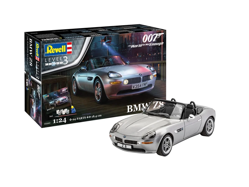 Revell Gift Set 05662 James Bond 007 The World Is Not Enough, BMW Z8, 1:24 Scale Unbuilt Plastic Model Kit, With Accessories & Poster