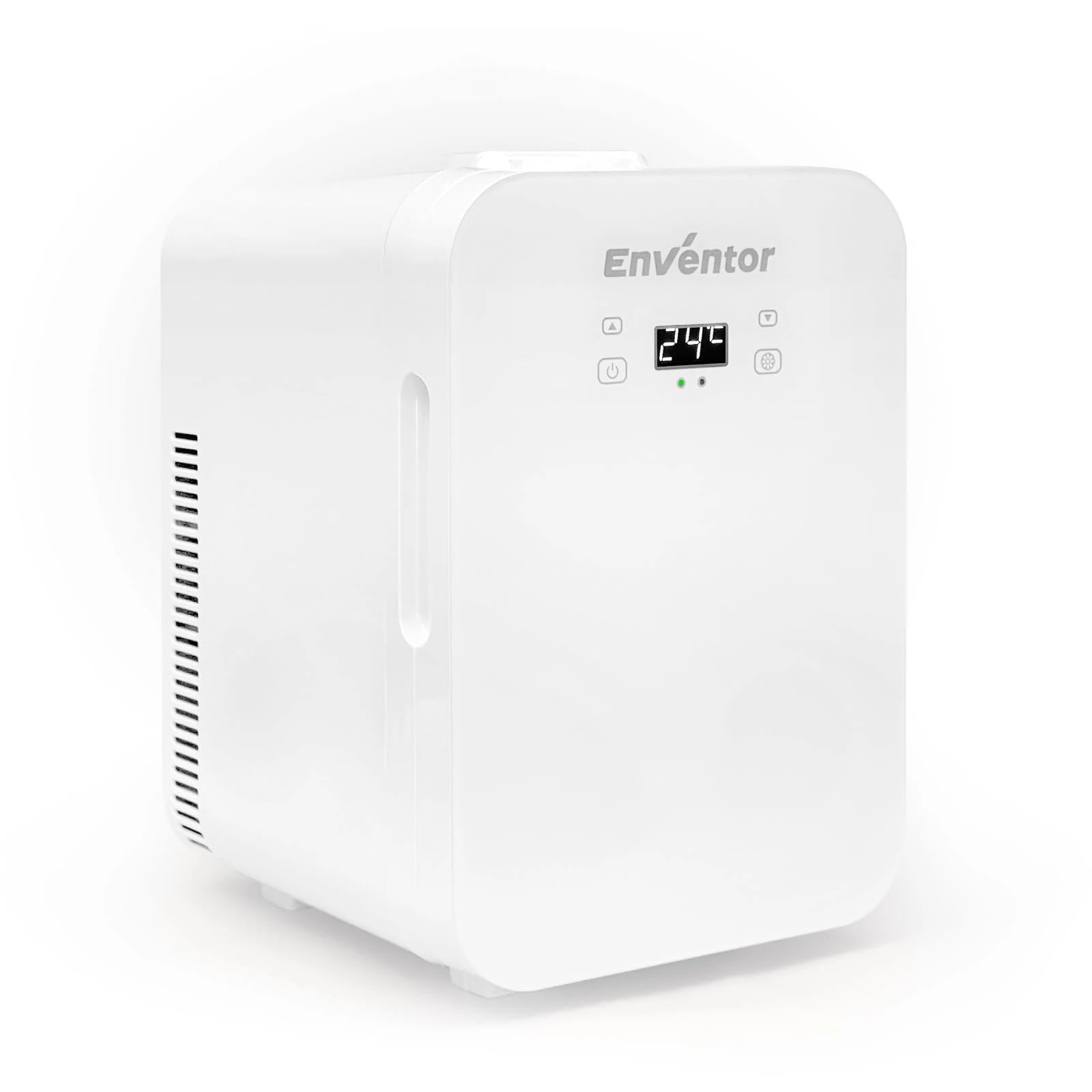 Enventor Mini Fridge for Bedrooms 10 Litre, 10 Can AC+12V DC Power Cooler & Warmer, Portable Mini Fridge with LCD Temperature Display for Car, Travel, Home/Skincare, Makeup/Drinks, Food (White)