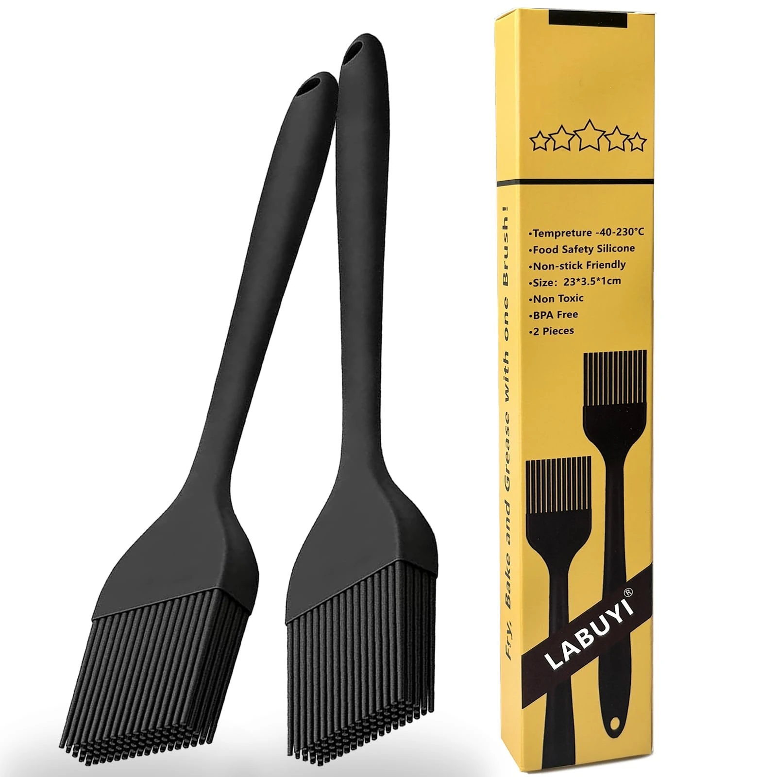 2Pcs 21cm Silicone Pastry Brush, High Heat Resistant Nonstick Silicone Brushes for Kitchen Baking, Barbecue BBQ, Cooking, Grilling