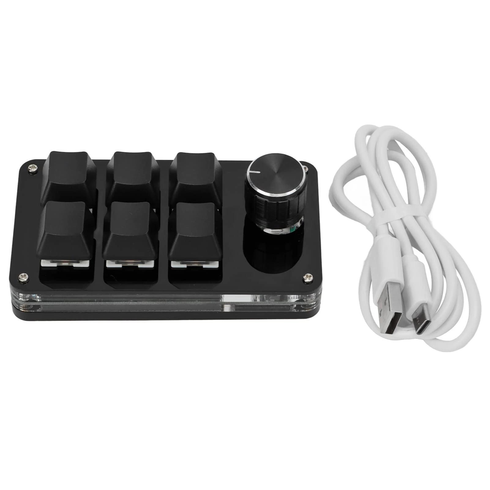 Yosoo 6 Key Gaming Keyboard, Shortcut Programmable Keyboard One Handed Mechanical Keyboard Multifunction 6 Key Mini Gaming Keypad Shortcut Programmable Key (Black)