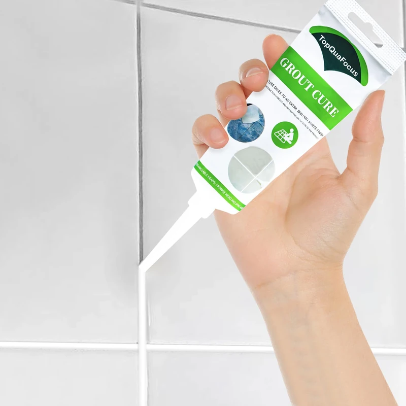 TopQuaFocus 200g Grout Reviver - White Grout Cure with Whitener for Bathroom and Kitchen Tile Fast Drying Repair Kit