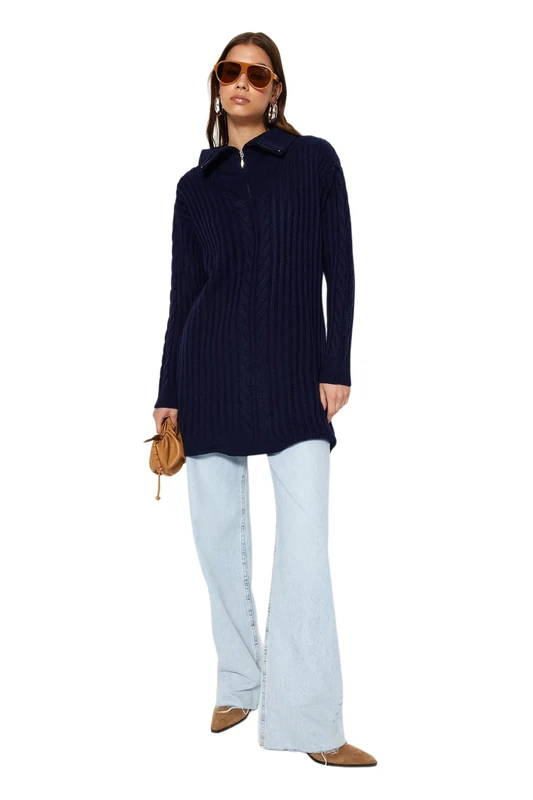 Trendyol Sweater - Navy Blue - Regular fit,Navy Blue,S
