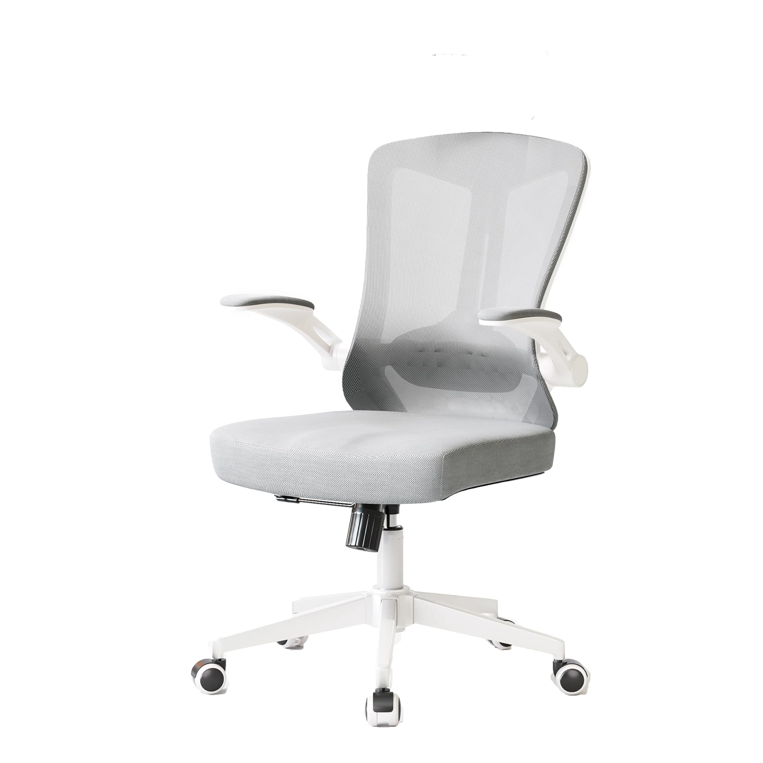 balmstar Office Chair, Ergonomic Desk Chair Home Chairs, Breathable Mid-Back Comfortable Mesh Computer with PU Silent Wheels, Flip-up Armrests, Tilt Function, Lumbar Support (Grey) (669B)