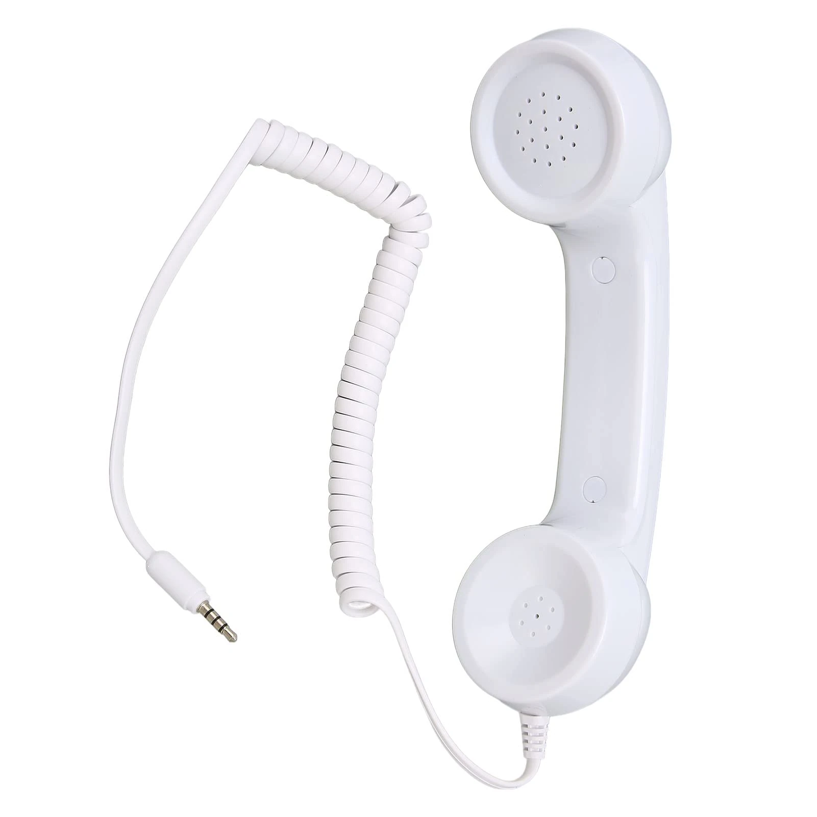 Retro Phone Handset, Retro Vintage Telephone Handset Cell Phone Receiver Mic Microphone Speaker for Mobile Phones, Computers (White(Teddy Bear))