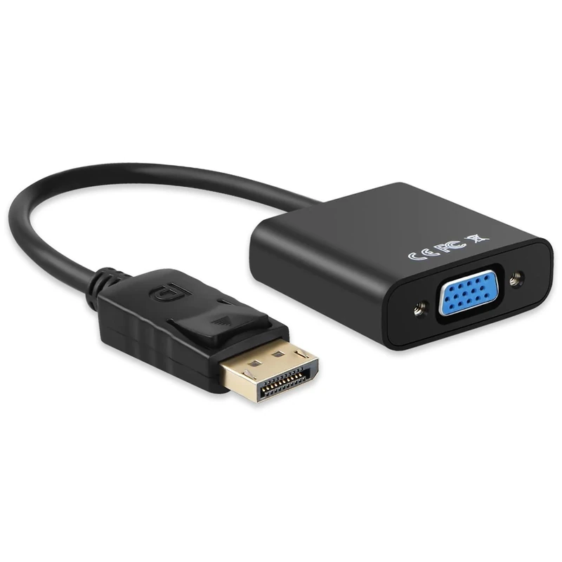 Topcloud DisplayPort (DP) to VGA Adapter, DP to VGA Converter Male to Female Gold-Plated Cord for PC, Laptops, Displays, Monitors, Projectors and More (1 pack)