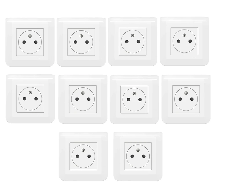 Legrand - Pack of 10 Sockets 2P + T 16 A Complete Mosaic - White