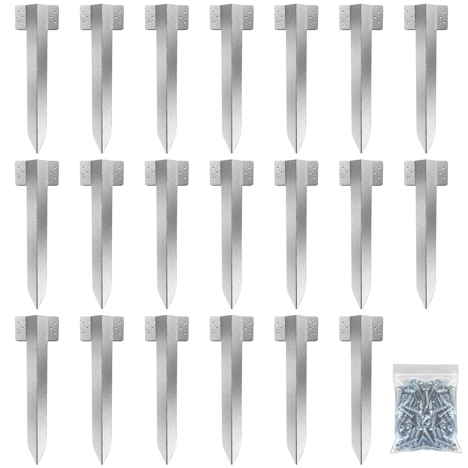 20 Pack Railway Sleeper Brackets Driveway Heavy Duty Edging Edge, Timber Railway Sleeper Stakes, Galvanised Steel