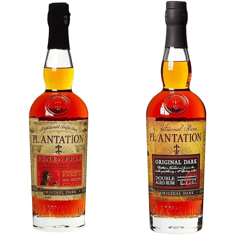 Plantation Stiggins Fancy Pineapple Rum 70cl, 40% ABV Fruit-infused Rum & Original Dark Rum 70cl, 40% ABV, Barbados & Jamaica