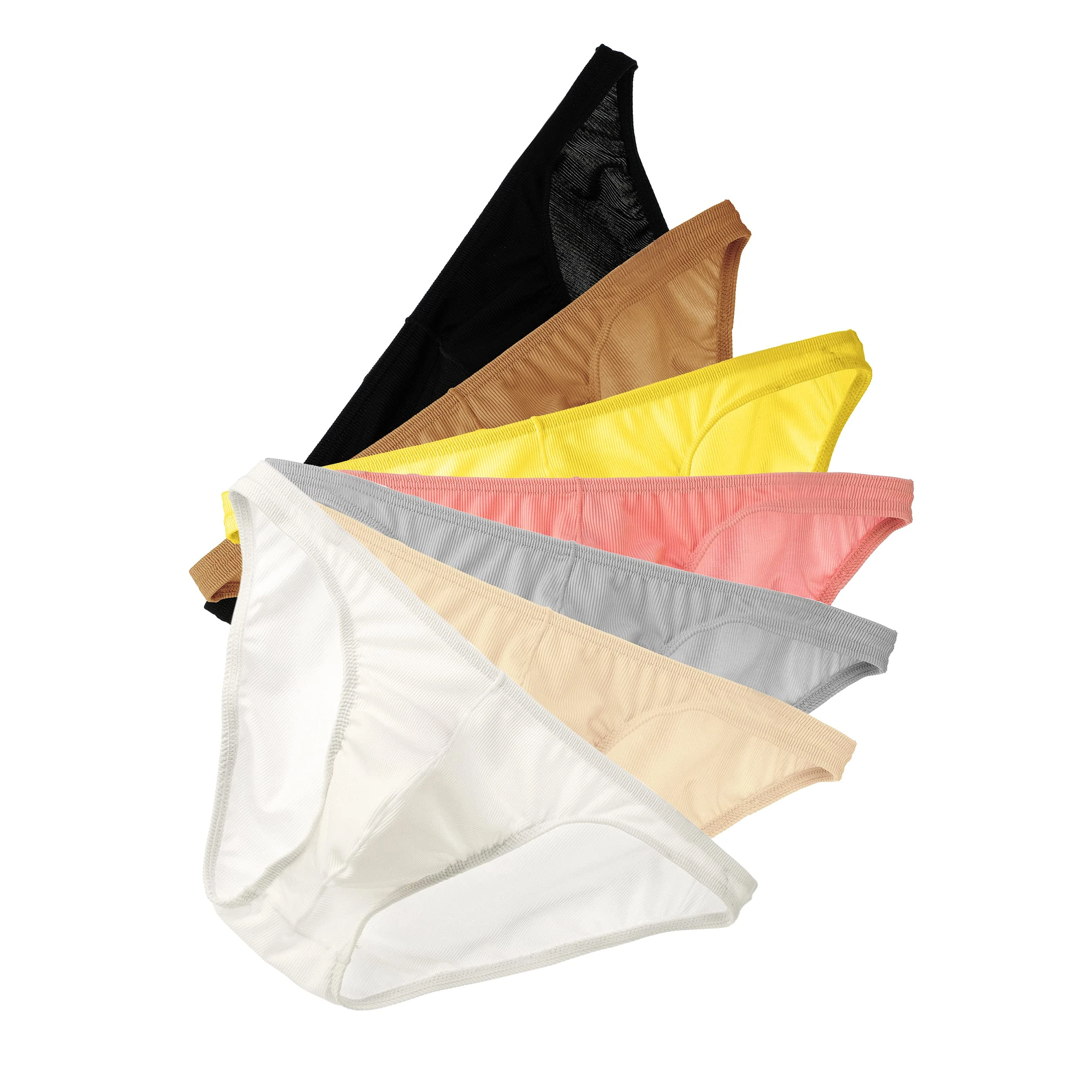 Uneihoiz Men's High Stretch Soft Briefs Comfy Low Rise Pouch Underwear Large 7-Pack Multicolor