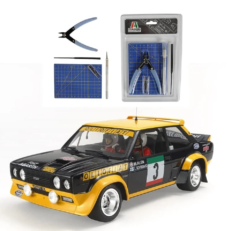 Tamiya 20069 1:20 FIAT 131 Abarth Olio + Tool Set - Plastic Construction Kit, Plastic Kit with Accessories, Plastic Model Making, Plastic Model, Model Making