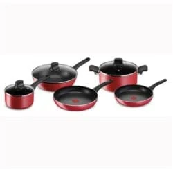 Lagostina Kitchen Mediterranean Non-Stick Aluminium Frying Pan Set, 8 Pieces, Induction Cookware, Gas and Oven, Thermo-Signal Cooking Indicator, Ergonomic Bakelite Handles