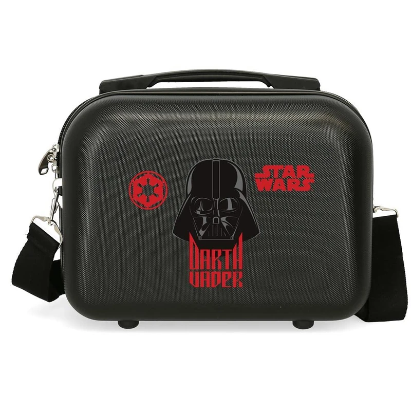 Star Wars Characters Children's Suitcase Sizes Rigid ABS Combination Lock Side 4 Wheels Double Luggage Hand Luggage, Darth Vader, Standard Size, Makeup Bag