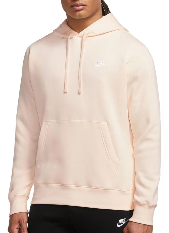 NIKE BV2654-838 M NSW CLUB HOODIE PO BB Sweatshirt Men's GUAVA ICE/GUAVA ICE/WHITE Size 2XL