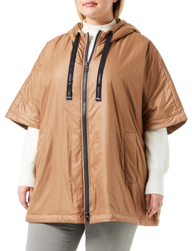 SAMOON Women's 340202-21601 Cape, Rustic Oak, 42 Große Größen