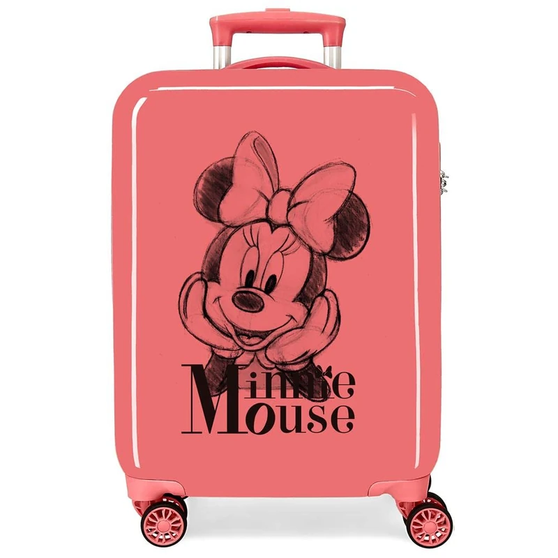Disney Mickey All Smile Valise Cabine Multicoloured 38 x 55 x 20 cm Rigide ABS Fermeture à Combinaison Latérale 35L 2 kg 4 Doubles Roues Bagage à Main, Pink, One Size, Cabin Suitcase