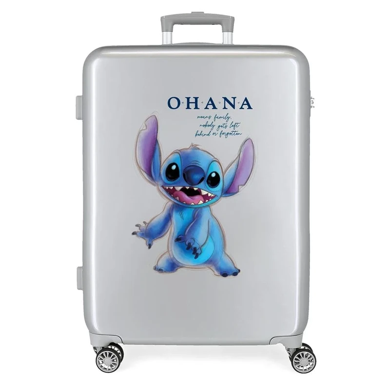 Disney Adorable Stitch Moods Cabin Suitcase Hard ABS Side Combination Lock 4 Wheels Double Luggage Hand Luggage, 100, Maleta mediana, Medium Suitcase