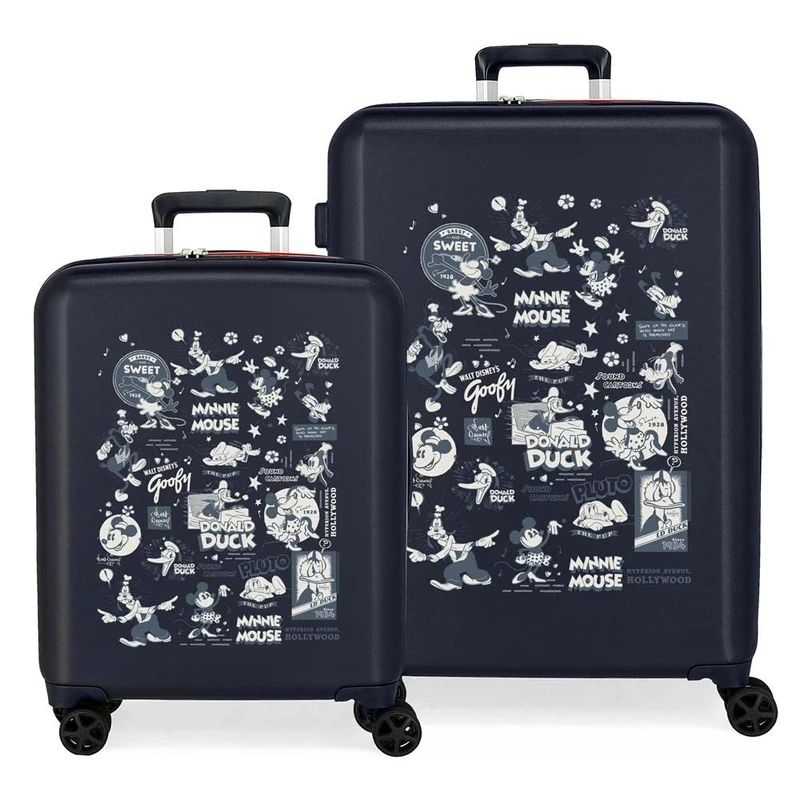 Disney 100 Special Shine Mickey Silver Suitcase, Comic, One Size, Suitcase Set
