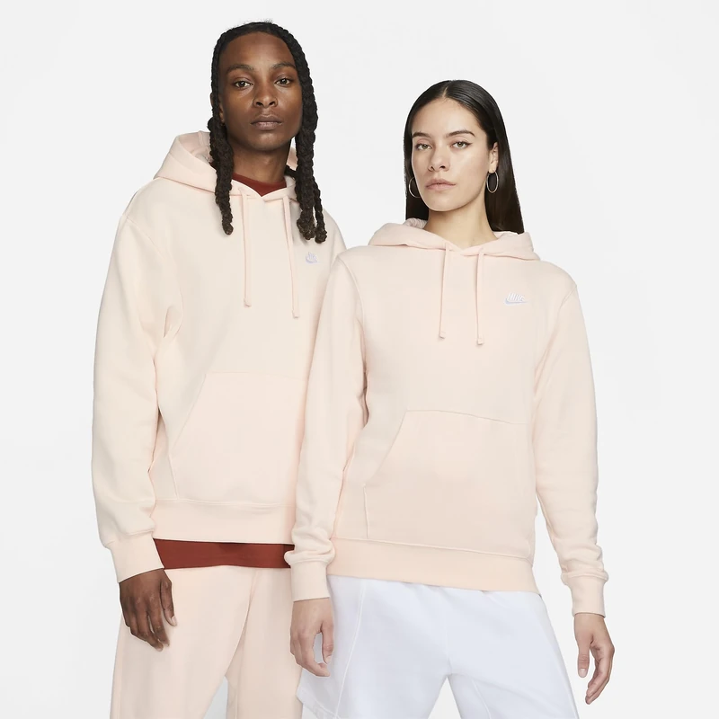 NIKE BV2654-838 M NSW CLUB HOODIE PO BB Sweatshirt Men's GUAVA ICE/GUAVA ICE/WHITE Size XL