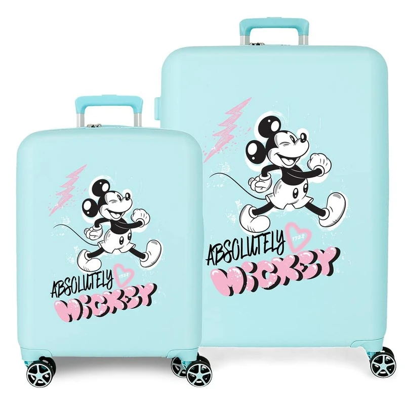 Disney Mickey Friendly Suitcase Set - 2 Piece Blue ABS Luggage